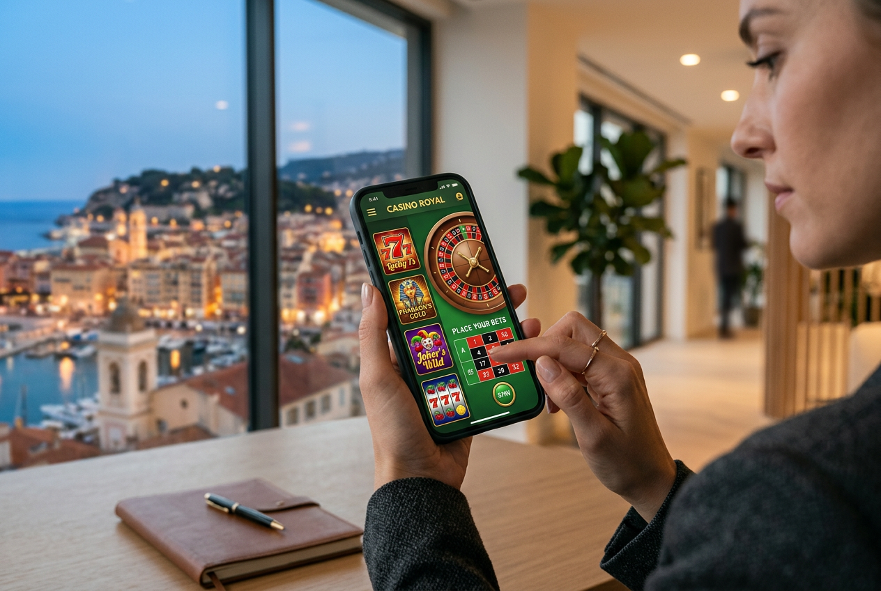 High-quality digital casino interface on a smartphone screen in Greece.
